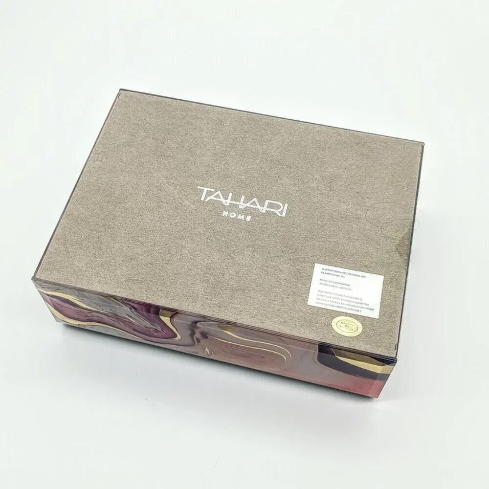 Tahari Home Marble Metallic Beveled Jewelry Box
